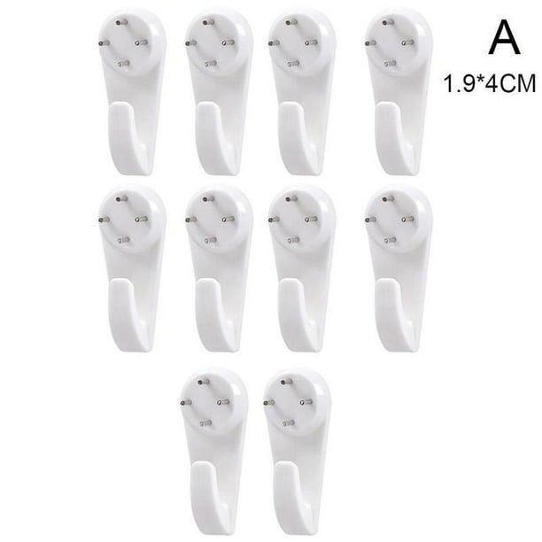 FROVOL 10pcs White Painting Photo Plastic Invisibl Nail Plastic Mount  Picture Frame Hooks Seamless Wall Hanger Hanging D Nail Home P7E4