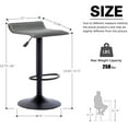 thumbnail image 2 of CQAOE Adjustable Bar Stools Set of 2, Modern Swivel PU Leather Backless Bar Chairs, Airlift Height Adjustable Counter Stools for Kitchen Island, Dining Room, Home Bar (Grey, Black Base), 2 of 10