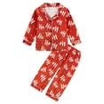 thumbnail image 2 of 1-8Y Toddler Boys Girls Satin Silk Long Sleeve Christmas Pajamas Set Kids Button Down 2PCS Pjs Sleepwear, 2 of 9