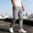 thumbnail image 4 of FRSASU Cargo Pants for Men Baggy Big and Tall Drawstring Sweatpants Casual Hiking Jogger Athletic Straight Pant with Pocket Gray, 4 of 9
