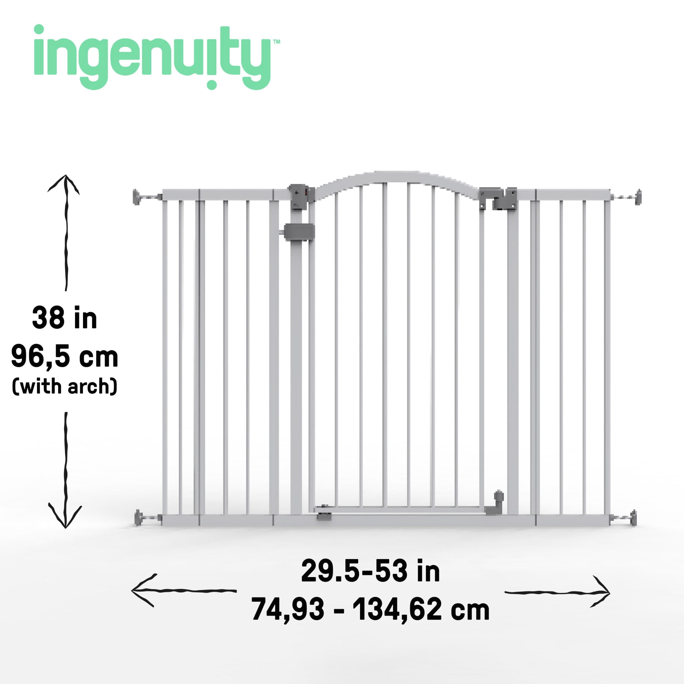 Summer Infant Extra Tall & Wide Safety Pet and Baby Gate, 29.5"-53" Wide, 38" Tall - Gray
