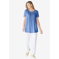 thumbnail image 6 of Woman Within Plus Size Short-Sleeve Pintucked Henley Tunic, 6 of 6