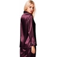 thumbnail image 4 of Conjunto de pijama para mujer, de manga larga, de satén de seda, con botones suaves, ropa de dormir para estar en casa, 4 of 5