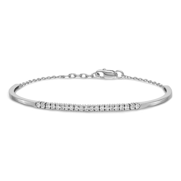 14K White Gold bracelet Lab Grown Diamond SI1 SI2, G H I, Bangle