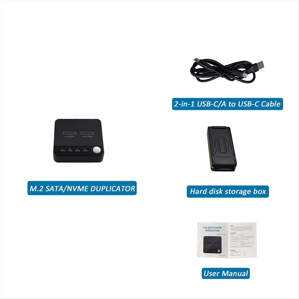 M.2 SATA to Nvme SSD Enclosure External Hard Disk Docking Station