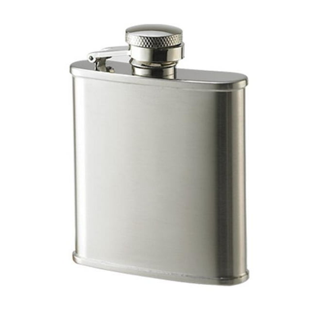 Aeropen International FK-525 2.5 oz Shiny Silver Rimmed Stainless Steel Flask