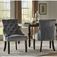 thumbnail image 3 of Weston Home Chelsea Lane Curved Back Velvet Tufted Dining Chair, Gray (Set of 2), 3 of 6