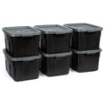 thumbnail image 1 of Rubbermaid Roughneck Tote 14 Gal Storage Container, Black/Cool Gray, 6 Pack, 1 of 7
