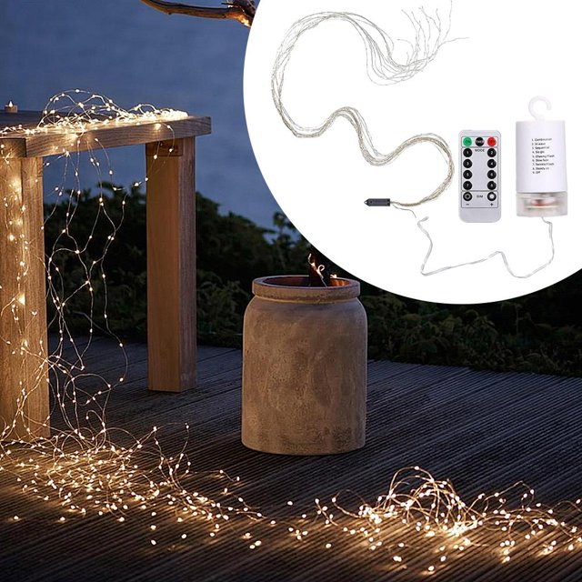 Luces de cadena al , iluminación LED de hadas para árboles de Navidad, jardín, Patio, valla, decoración de bodas, fiestas y vacaciones 4AA_5 piezas Salvador luces decorativas de cadena
