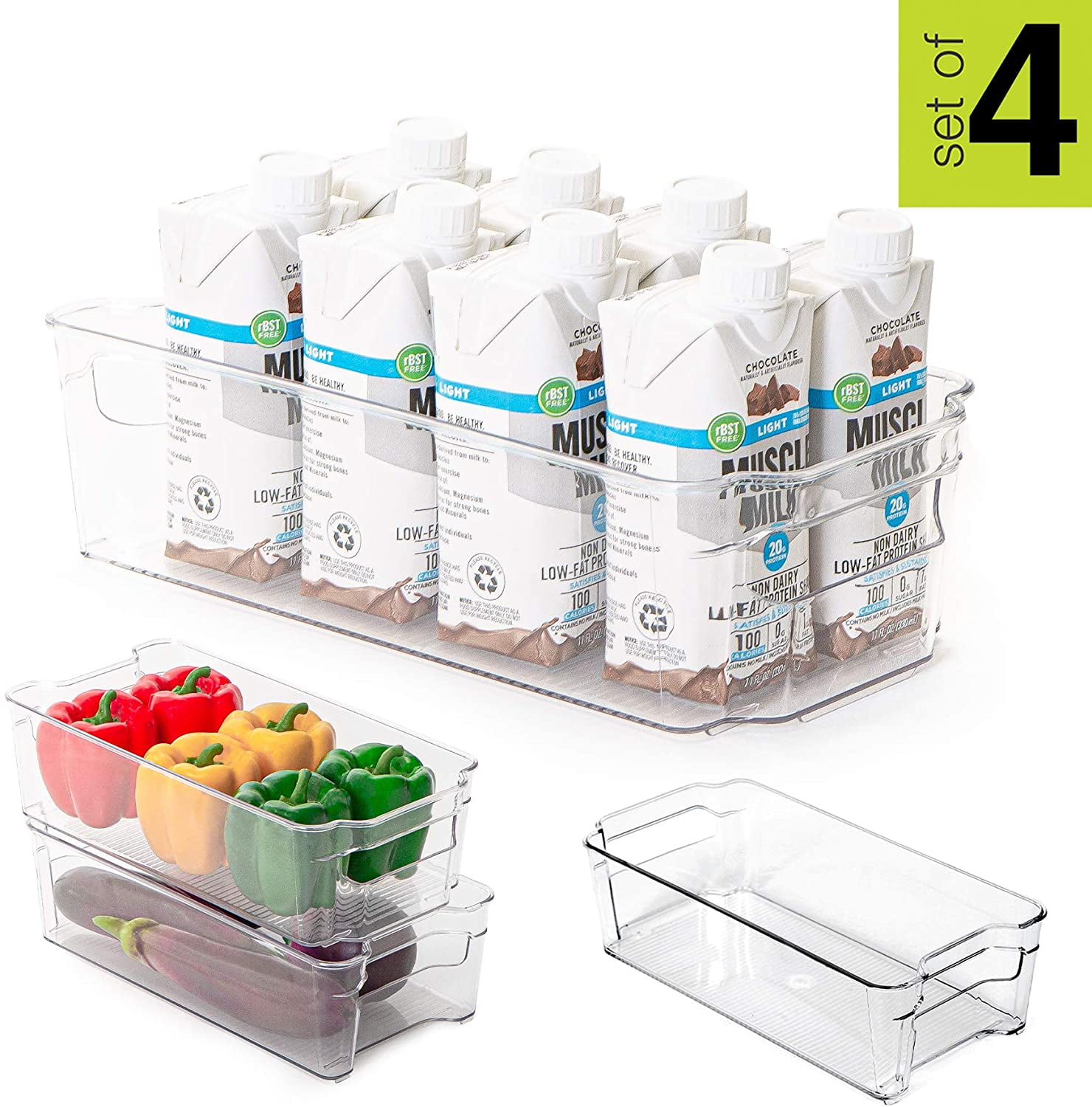 Drawer Type Kitchen Organization And Storage Size:small-30 * 13 * 12cm AINIM Fridge Organizer Stackable Refrigerator Bins With Handles And Lids Refrigerator Special Preservation Box With Drain