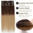 thumbnail image 5 of SEGO Clip in 100% Human Hair Extensions Real Thick Remy Hair Full Head 8 PCS Hair Pieces for Woman Balayage Black Brown Blonde, 5 of 9