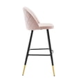 thumbnail image 5 of Modway Cordial 29.5" Velvet & Metal Bar Stools in Black/Pink (Set of 2), 5 of 10