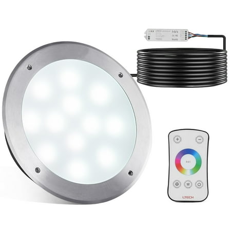 12V LED Pool Light 10 in 40W RGBW Color Changing Inground Pool Light