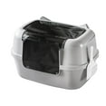 thumbnail image 2 of balikha Enclosed Cat Litter Tray Detachable Pet Supplies with Spade Hooded Cat Toilet Potty Pan for Apartment Home Terrace Grey, 2 of 9