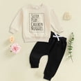 thumbnail image 2 of Xudanell Toddler Boy Clothes Letter Printed Baby Sweatshirt and Pants Set Newborn Birthday Outfit, 2 of 4