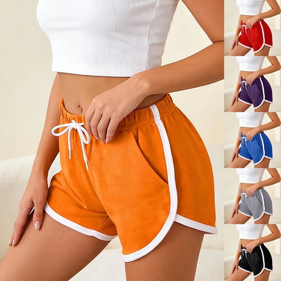 jiaxiM Womens Athletic Shorts Soft Comfy Booty Cotton Shorts Workout Pants Breathable Lounge Shorts Cycling Hiking Pants with Pockets and Drawstring