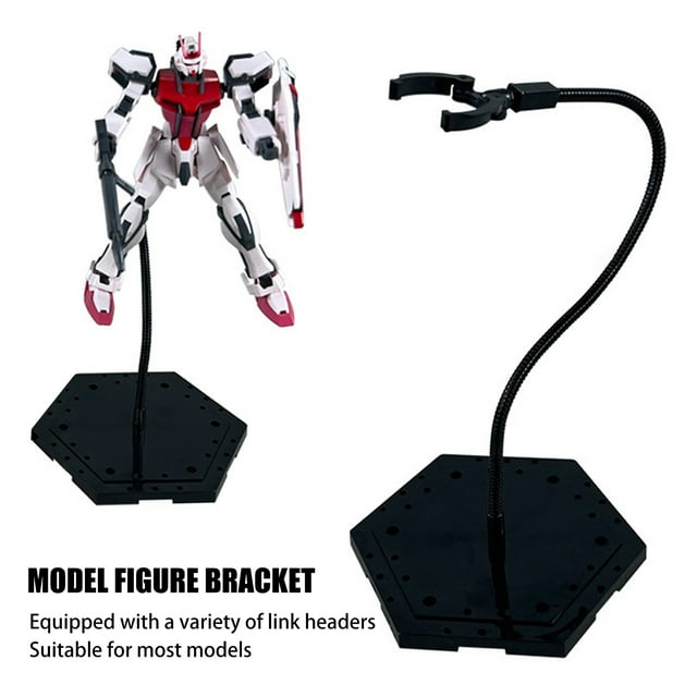 Action Figure Stand with 8 Connectors Square/Hexagonal Base Heavy Duty Plastic Adjustable Anime Figurine Model Display Holder Rack