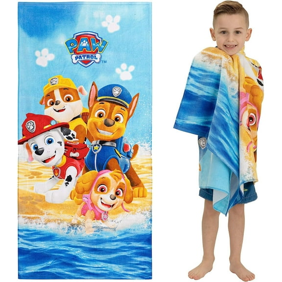 Franco Kids Super Soft Cotton Bath/Pool/Beach Towel, 58 in x 28 in, Paw Patrol
