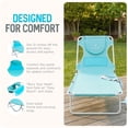 thumbnail image 4 of Ostrich The Ladies Comfort Lounger, Foldable Beach Pool Tanning Chair, Aqua, 4 of 9