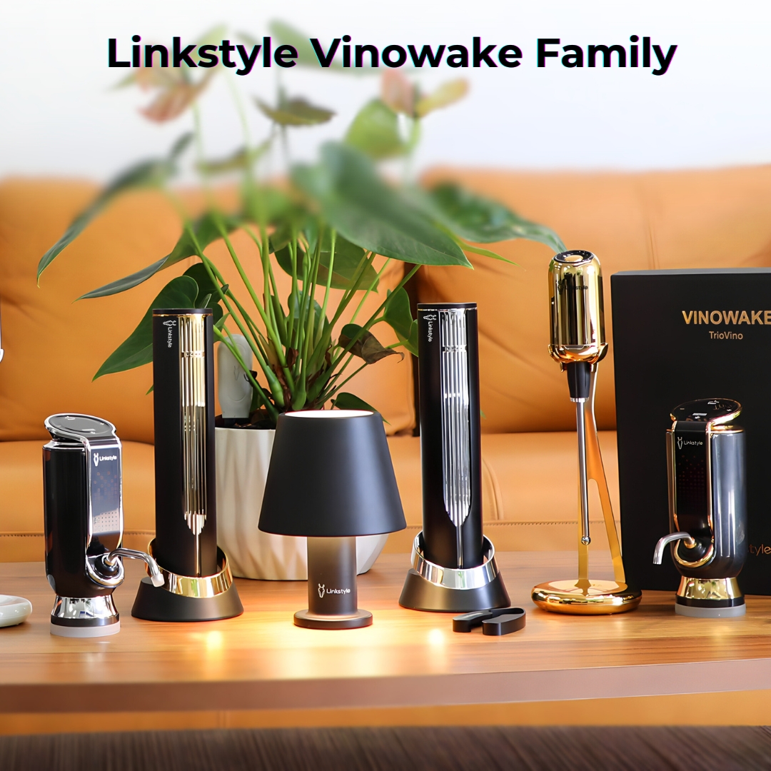 GLOVI Wine Bottle Lamp with Luxurious Metal Shade — Premium Decorative Rechargeable LED Wireless Bottle Light, Dimmable Lights, Waterproof for Indoor and Outdoor Dining (White) By LINKSTYLE