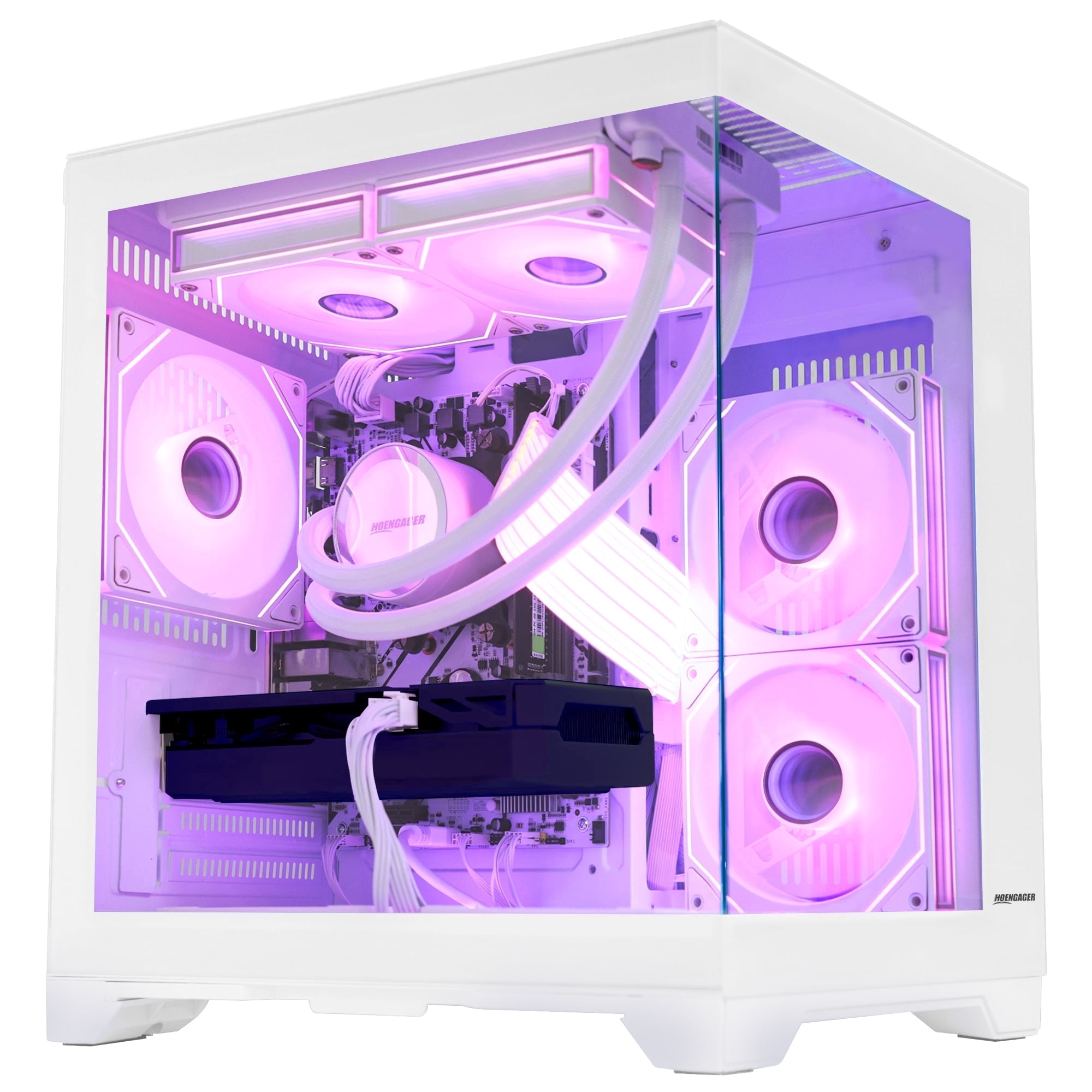 Hoengager Panorama Gaming PC -AMD Ryzen 7 5700X 3.4GHz , GeForce RTX 3050 6G,32GB DDR4 ,1TB M.2 SSD, Liquid Cooler,WIFI,Bluetooth ,Windows 11-White