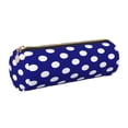 thumbnail image 1 of Easygdp Navy And White Polka Dot para Estuche de Lápices Cilíndrico de Cuero con Cremallera, Organizador de Lápices de Cuero para Escuela, Oficina y Viajes, 1 of 6