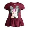 thumbnail image 2 of Disney Minnie Mouse Toddler Girls Graphic T-Shirt and Leggings Outfit Set Wine Red 4T, 2 of 5