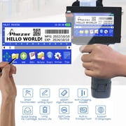 Phezer P16-1 Handheld Inkjet Printer, Portable Handheld Printer Print Hight 0.08-1 Inch with 4.3 Screen, Intelligent 360° Coding Machine for Expiry Date/Time/Barcode/QR Code/Logo/Label, 25 Languages