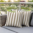 thumbnail image 5 of 2 Pack Outdoor Waterproof Throw Pillow Covers,Modern Minimalist Stripe Art Decorative Square Patio Pillowcases for Chair Couch Sofa 16x16in, 5 of 9