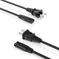 thumbnail image 1 of 2 Pack 6 ft Printer Power Cord Cable Fit for HP OfficeJet Pro, Envy, DeskJet Series Printers 2 Prong Replacement - (ETL Listed Cable), 1 of 7