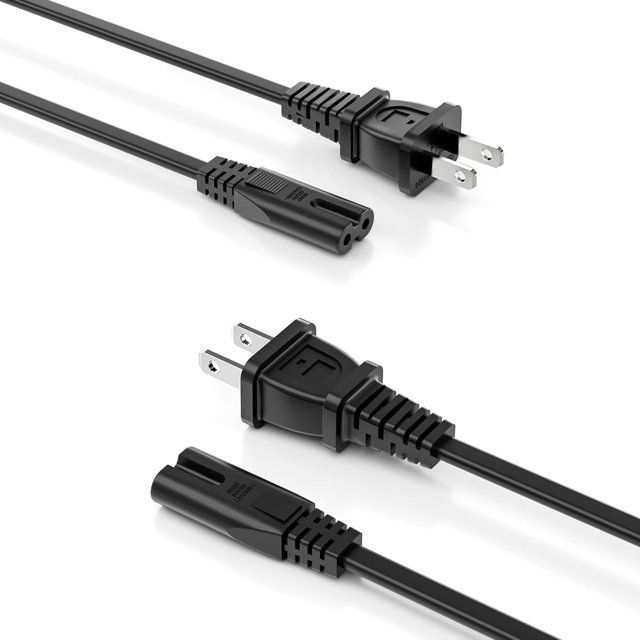 2 Pack 6 ft Printer Power Cord Cable Fit for HP OfficeJet Pro, Envy, DeskJet Series Printers 2 Prong Replacement - (ETL Listed Cable)