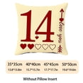 thumbnail image 2 of HUGNEO 14x14 Inch February 14 Valentine Pillow Cover, Love Quotes Hugs Kisses Decorative Cushion Case for Home Sofa Bedroom, No Insert, 2 of 8