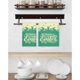 thumbnail image 3 of Happy Easter Rabbits Kitchen Dish Towels for Drying Dishes Set of 3, Spring Daisy Green Silhouette Yellow Waffle Weave Microfiber Hand Tea Bathroom Towels Quick Dry & Absorbent Towel 15.7x23.6, 3 of 7