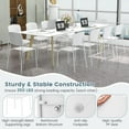 thumbnail image 3 of CHAUKY Stackable Dining Chairs Set of 2, Modern Kitchen Chairs w/Metal Legs & Curved Back, Load up to 350 LBS, Plastic Armless Side Chairs for Living Dining Room Home Restaurant, White, 3 of 9