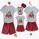 thumbnail image 1 of Pijamas familiares a juego de Navidad, conjunto de Pijamas cortos de camión a Cuadros rojos con Árbol de Navidad, pijamas de bebé, 1 of 3