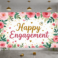 thumbnail image 2 of Floral Design Engagement Banner Decorative Flowers Elegant for Engagement Party Indoor Celebration Wall Decoration, 2 of 9