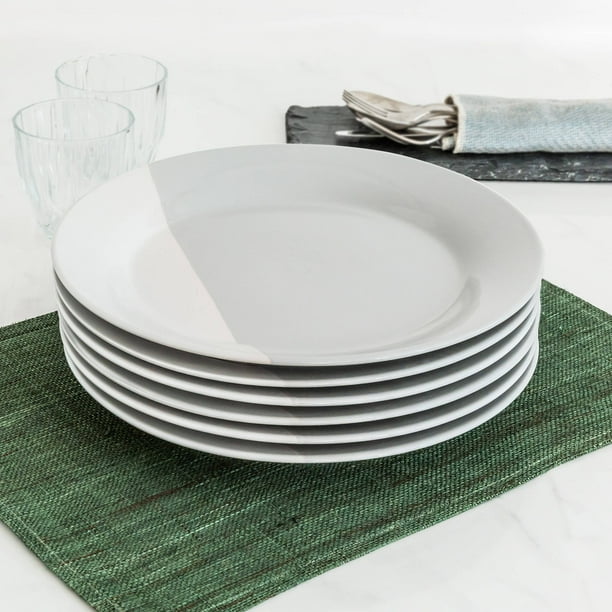 Better Homes & Gardens Color Dipped Dinner Plates, Grey, Set of 6