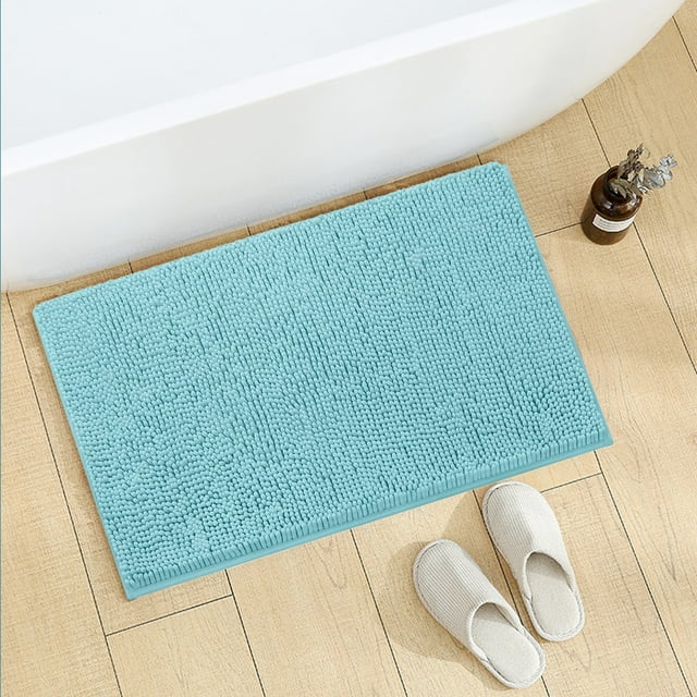 Apeya Tapis de Salle de Bain - Style Peluche Shaggy en Microfibre Absorbant, Lavable et Séchable en Machine, pour la Douche, Tapis Absorbant pour Porte de Salle de Bain