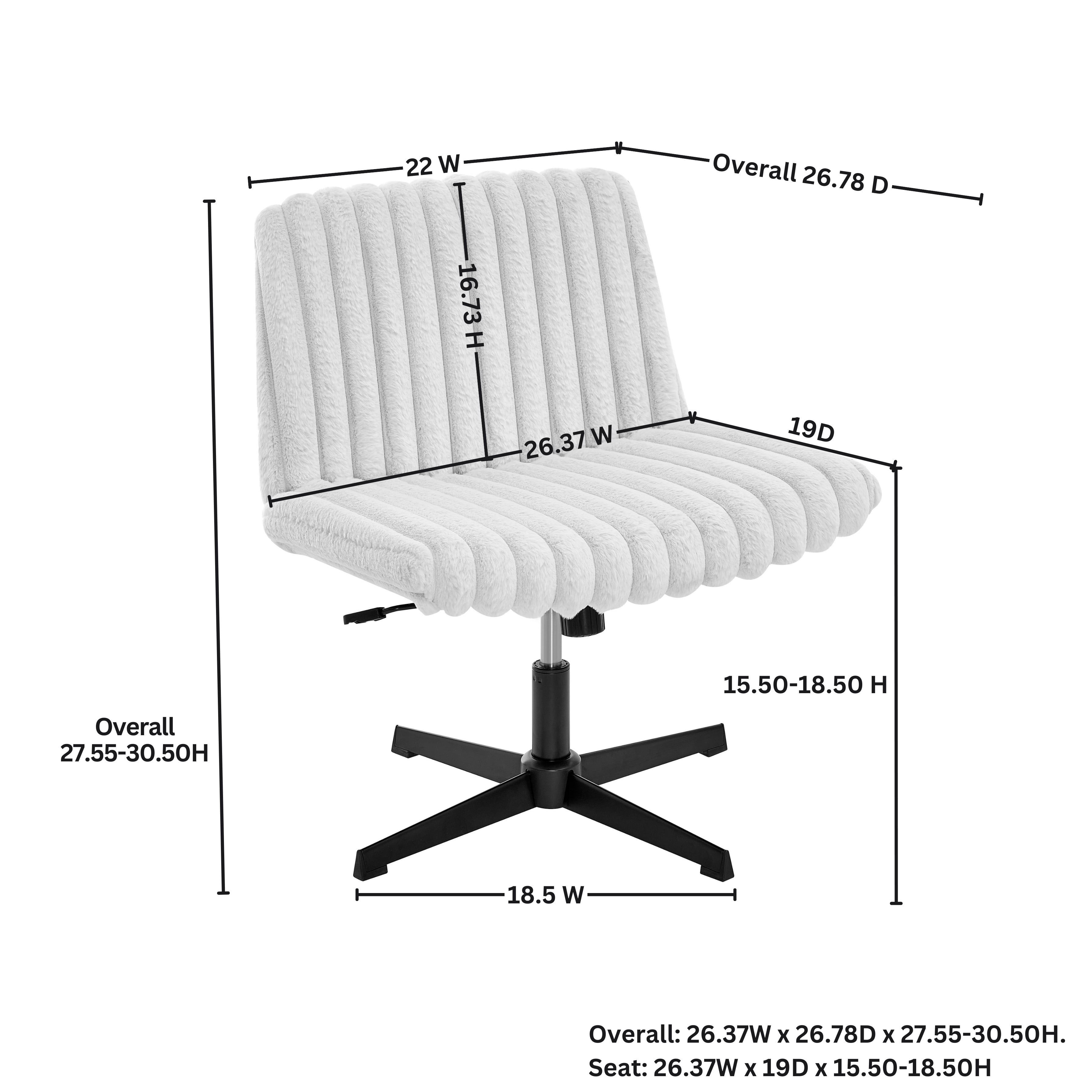 CQSXDA Wide Seat Adjustable Swivel Criss Cross Chair, for Office and Vanity Use, Ergonomic Design