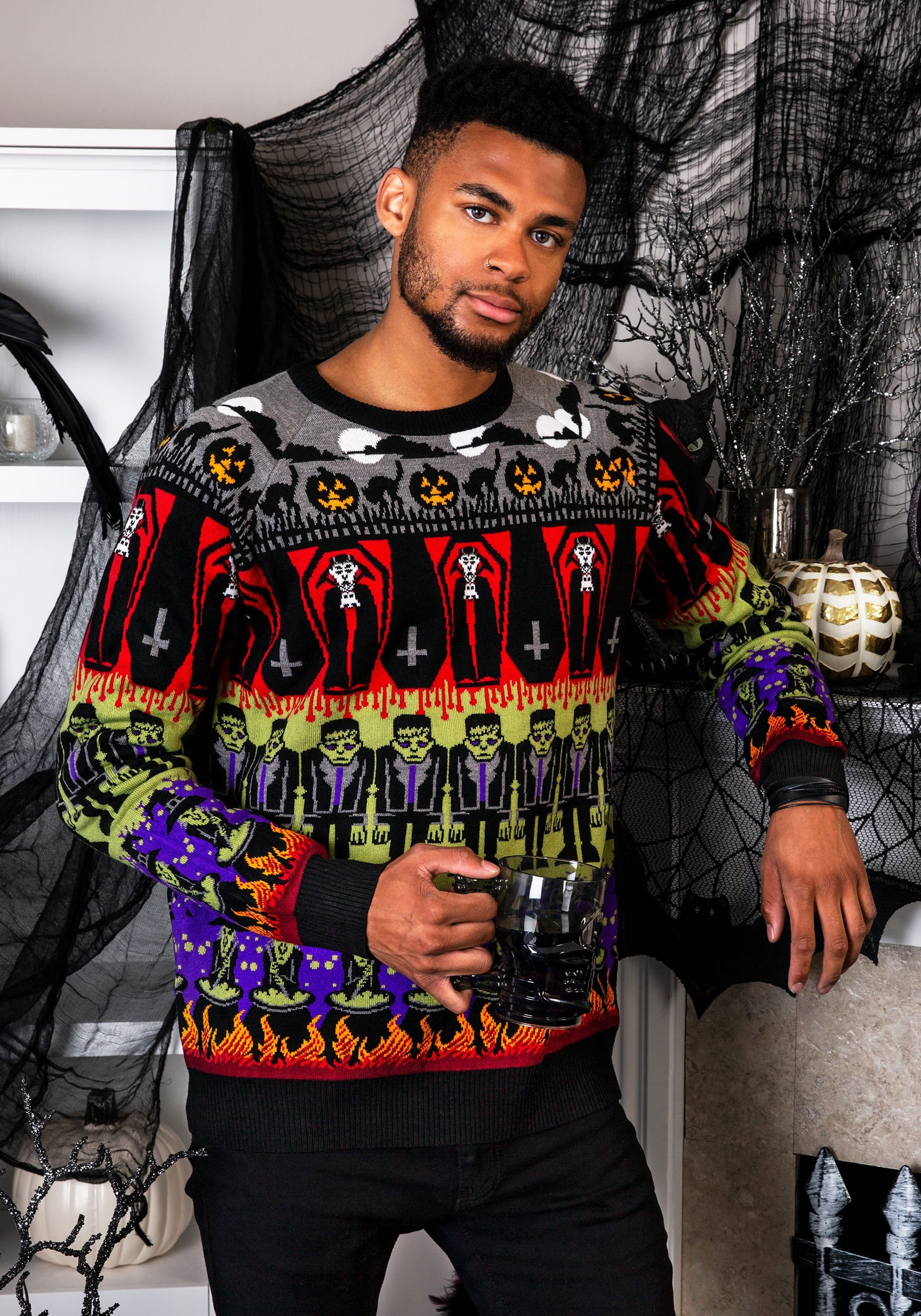Adult Classic Horror Monsters Fair Isle 