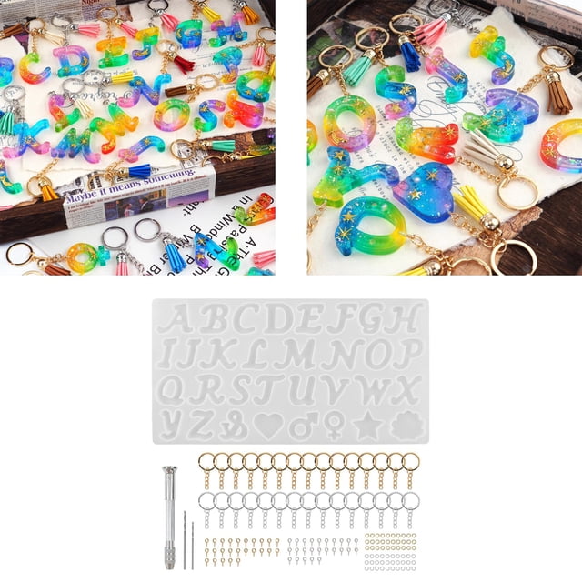 Molde de fundición de silicona Yinane Moldes de letras de resina reutilizables