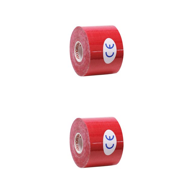 Greeniant Cinta elástica Soporte muscular Deportes Adhesivo Vendaje Gimnasio Fitness Correa muscular, Rojo 5cmx5m Type1 NO1