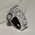 thumbnail image 2 of K-KED Gorgeous 925 Silver Rings Round Cut Cubic Zirconia Women Wedding Delicate Jewelry Sz 6-10-Silver-12, 2 of 6