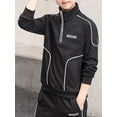 thumbnail image 2 of iiniim Kids Boys Two Pieces Tracksuits Sweat Suit Long Sleeve Pullover Sweatshirt Sweatpants Activewear Black 10-11, 2 of 7