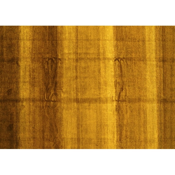 Ahgly Company Indoor Rectangle Abstract Yellow Modern Area Rugs, 6' x 9'