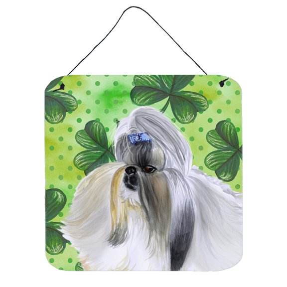 Shih Tzu St Patricks Wall or Door Hanging Prints Green