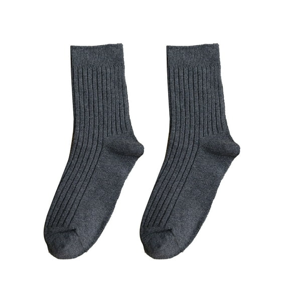 Women Men Socks, Casual Solid Color Soft Skin-friendly Cotton Winter Feet Warmer Middle Tube Socks for Daily Wear