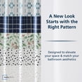 thumbnail image 5 of Mainstays Printed PEVA Shower Liner Set, 70 in x 72 in, 12 Metal Hooks, Black White Diamond, 5 of 11