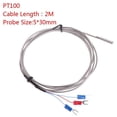 thumbnail image 1 of Bgsha RTD PT100 Temperature Sensor Stainless Steel Thermocouple with 2m 3 Cable Wires, 1 of 9