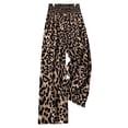 thumbnail image 2 of Pantalones Anchos con Estampado de Leopardo para Mujer, Cintura Elástica, Informales, Holgados, A Estar en Casa. L, 2 of 8